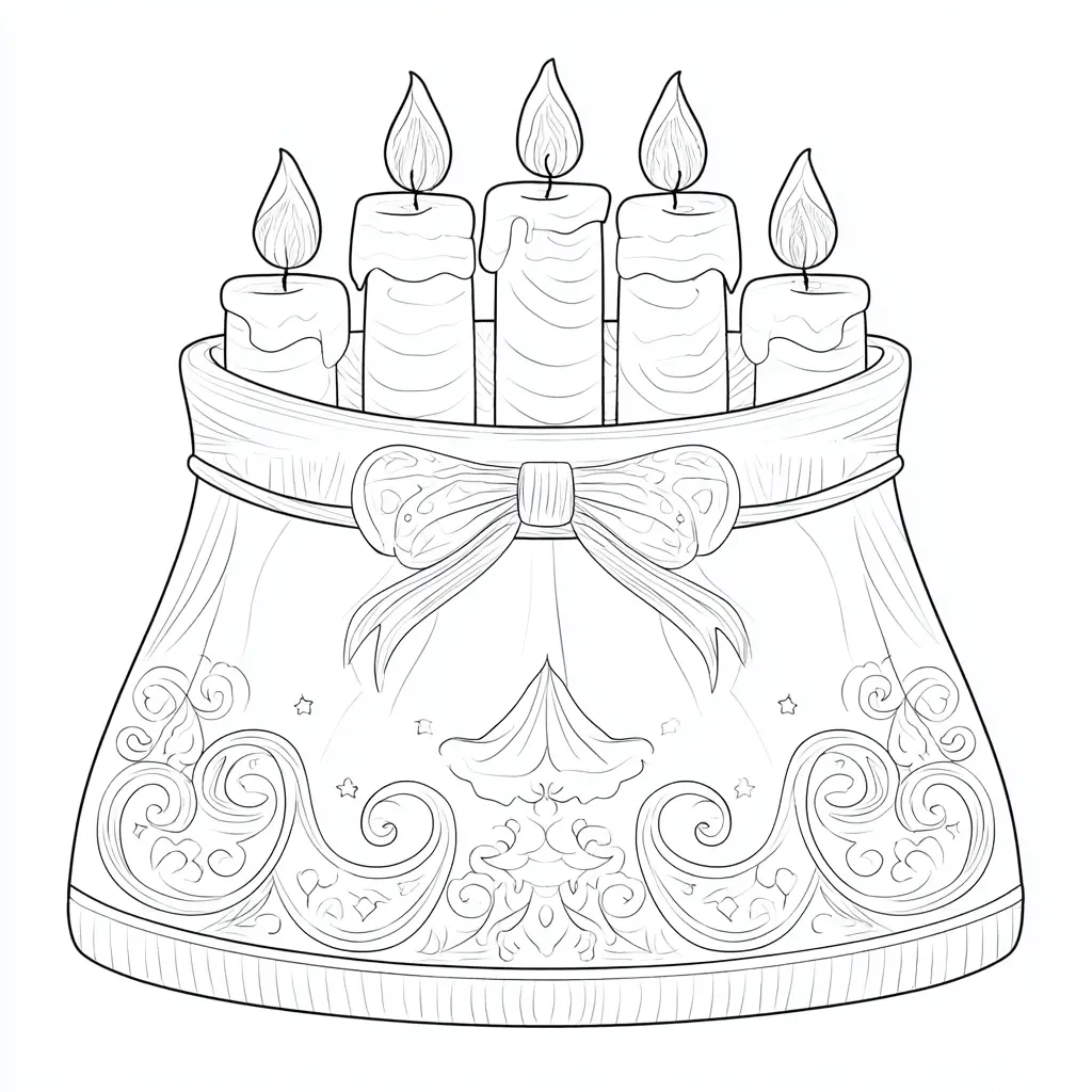 Dibujo de saco decorativo de velas para colorear Dibujo de saco decorativo de velas para colorear