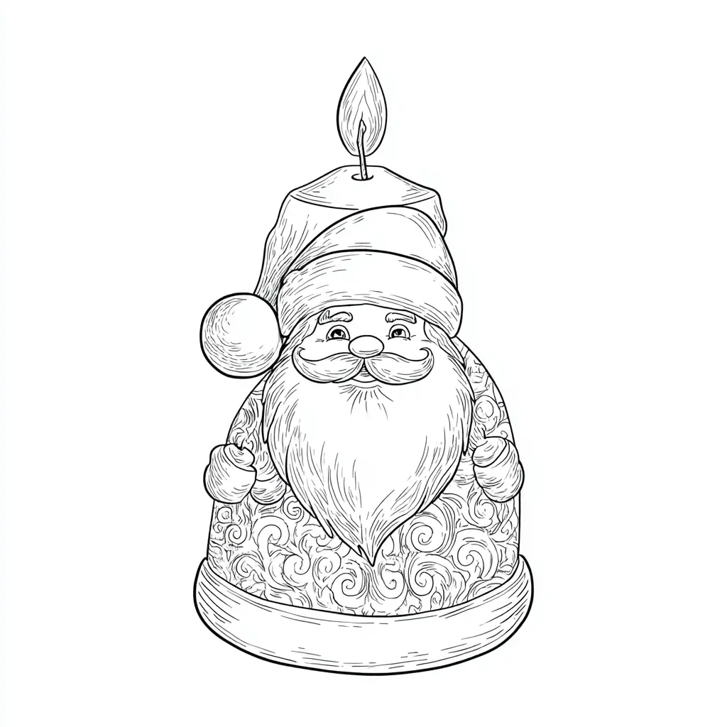 Dibujo de vela Santa Claus para colorear Dibujo de vela Santa Claus para colorear