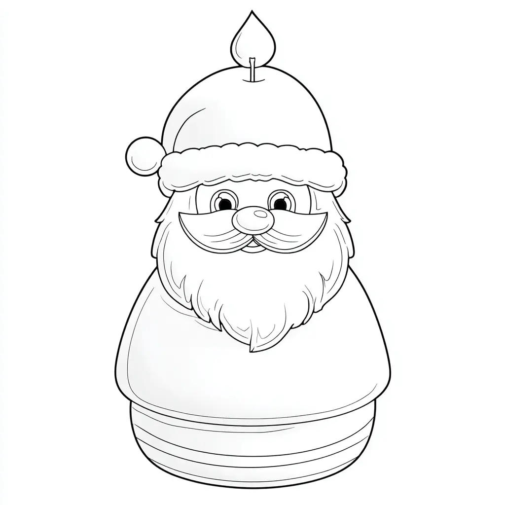 Dibujo de vela ovalada de Papá Noel para colorear Dibujo de vela ovalada de Papá Noel para colorear