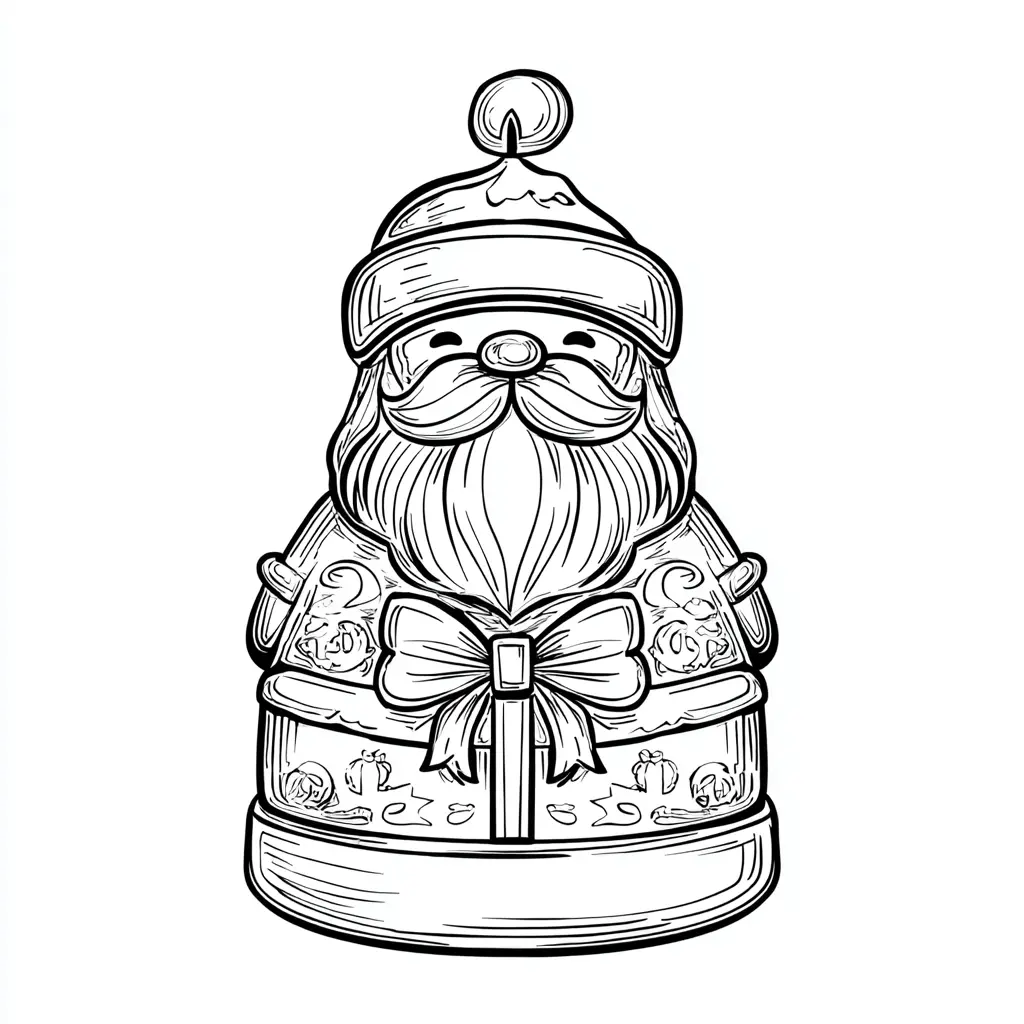 Dibujo de vela regalo Santa Claus para colorear Dibujo de vela regalo Santa Claus para colorear