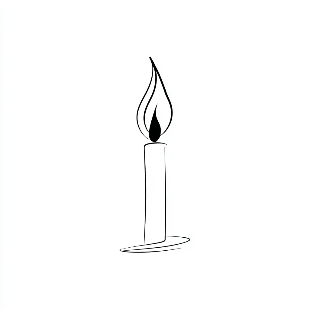 Dibujo de vela con estilo para colorear Dibujo de vela con estilo para colorear