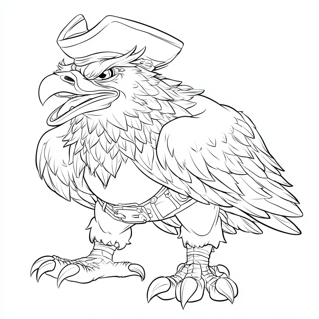Dibujo de águila pirata para colorear