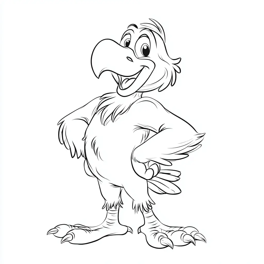 Dibujo de águila cartoon para colorear