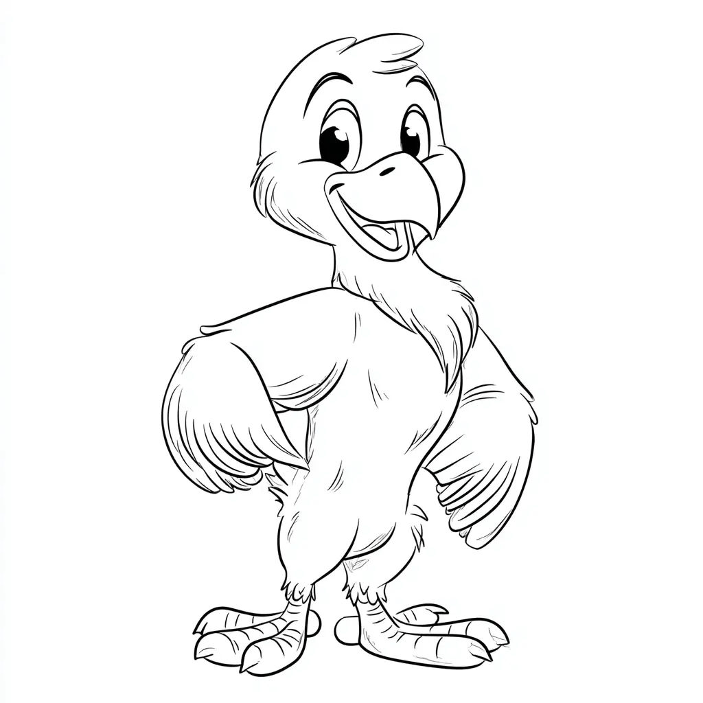 Dibujo de águila de dibujos animados para colorear