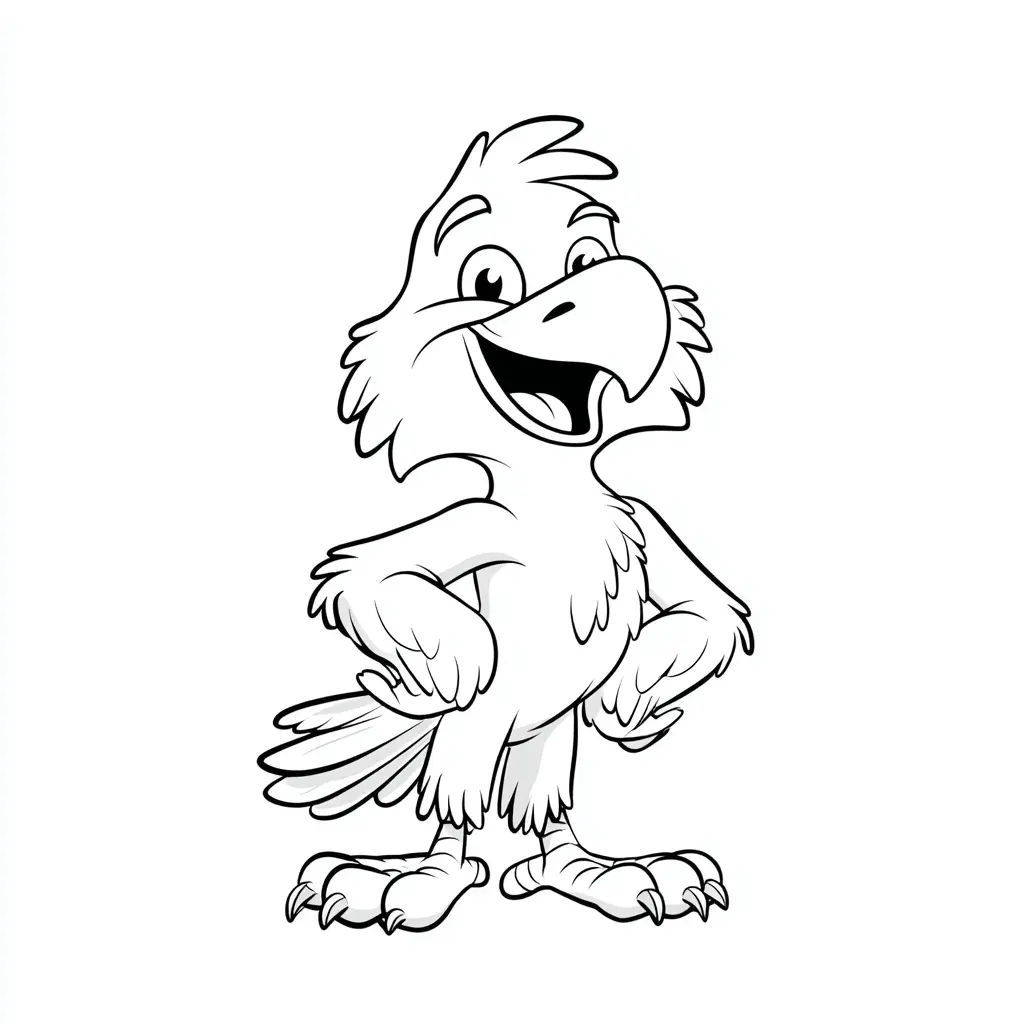 Dibujo de caricatura de águila para colorear