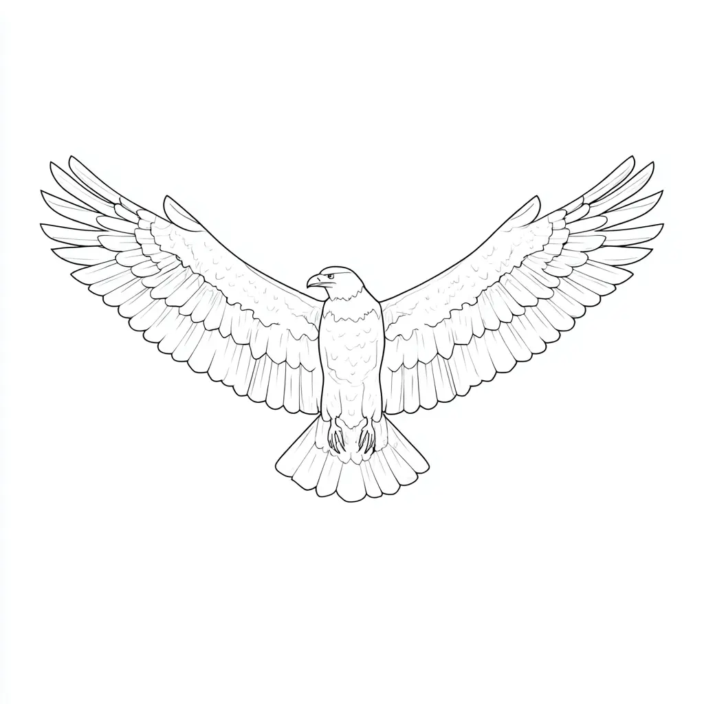 Dibujo de forma de águila volando para colorear