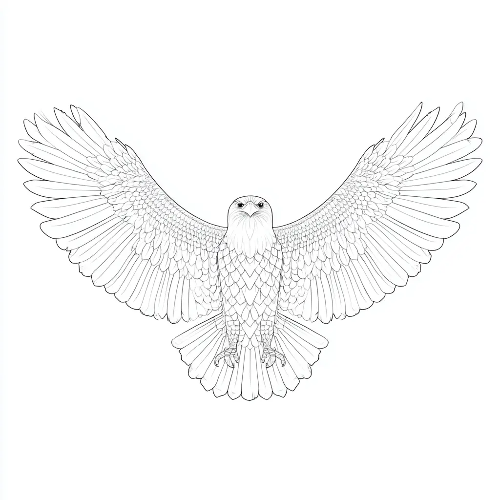 Dibujo de águila águila extendiendo alas para colorear