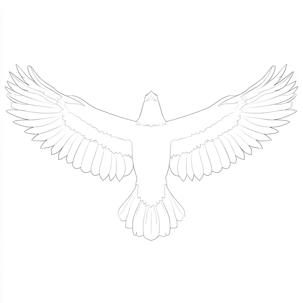 Dibujo de silueta de águila volando para colorear