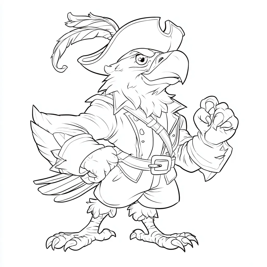 Dibujo de águila pico pirata para colorear