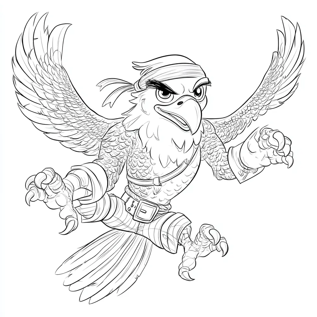 Dibujo de águila pirata audaz para colorear