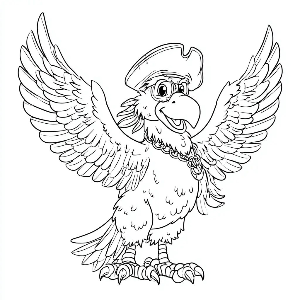 Dibujo de águila pirata alada para colorear
