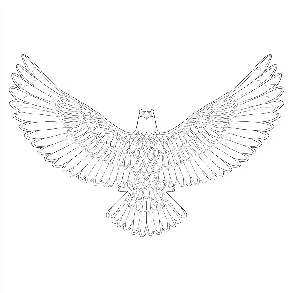 Dibujo de diseño de águila para colorear