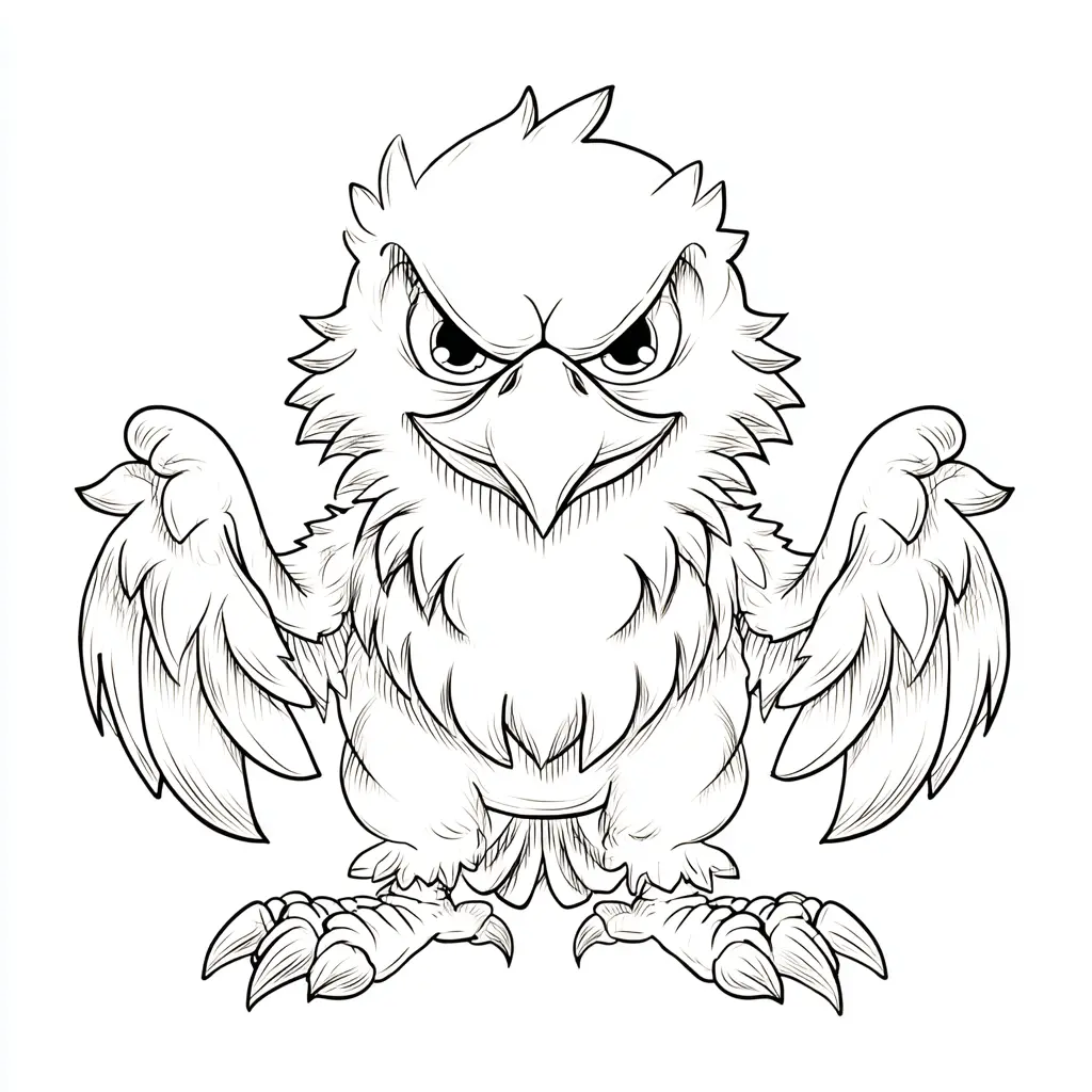 Dibujo de águila desafiante para colorear
