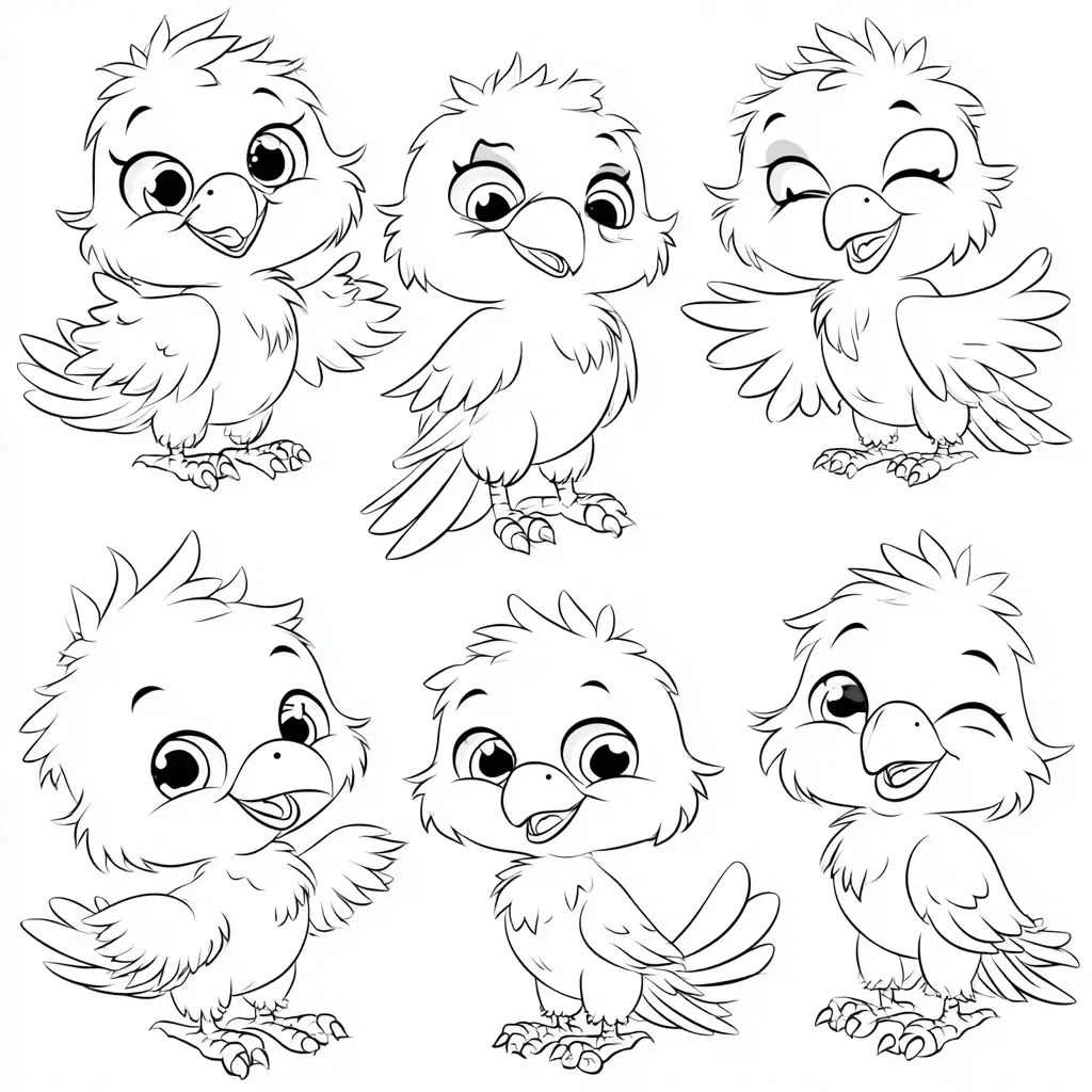 Dibujo de figuras de aguiluchos para colorear