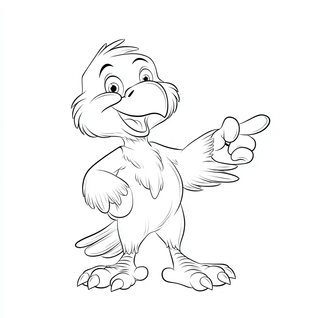 Dibujo de águila cómica para colorear