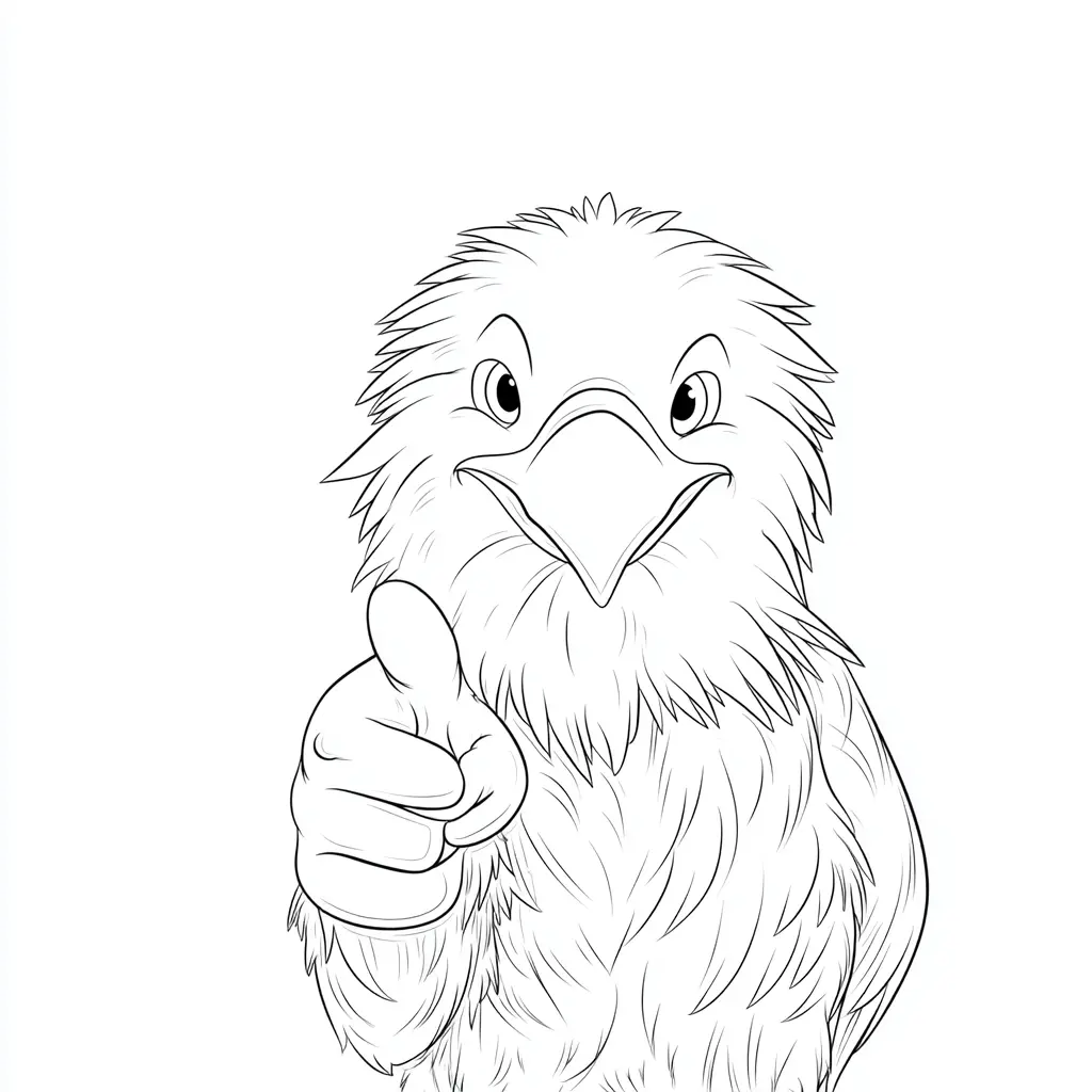 Dibujo de águila chistosa para colorear