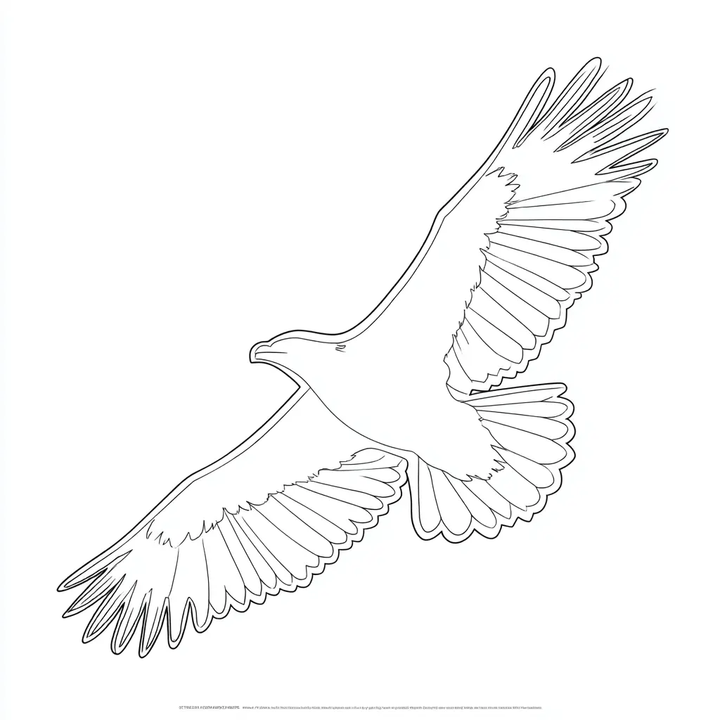 Dibujo de boceto de águila volando para colorear