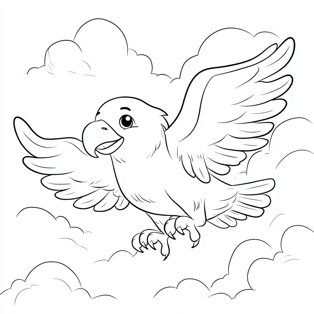 Dibujo de águila en vuelo para colorear