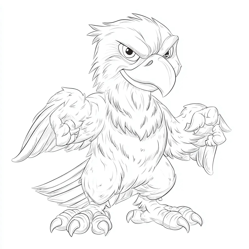 Dibujo de águila a lápiz para colorear