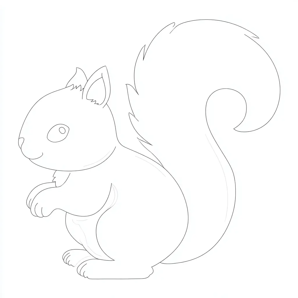 Dibujo de trazo de perfil de ardilla para colorear Dibujo de trazo de perfil de ardilla para colorear