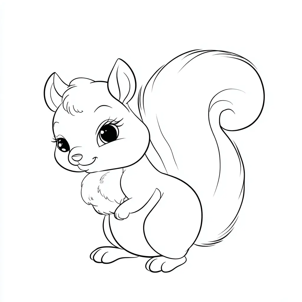 Dibujo de ardilla tierna para colorear Dibujo de ardilla tierna para colorear