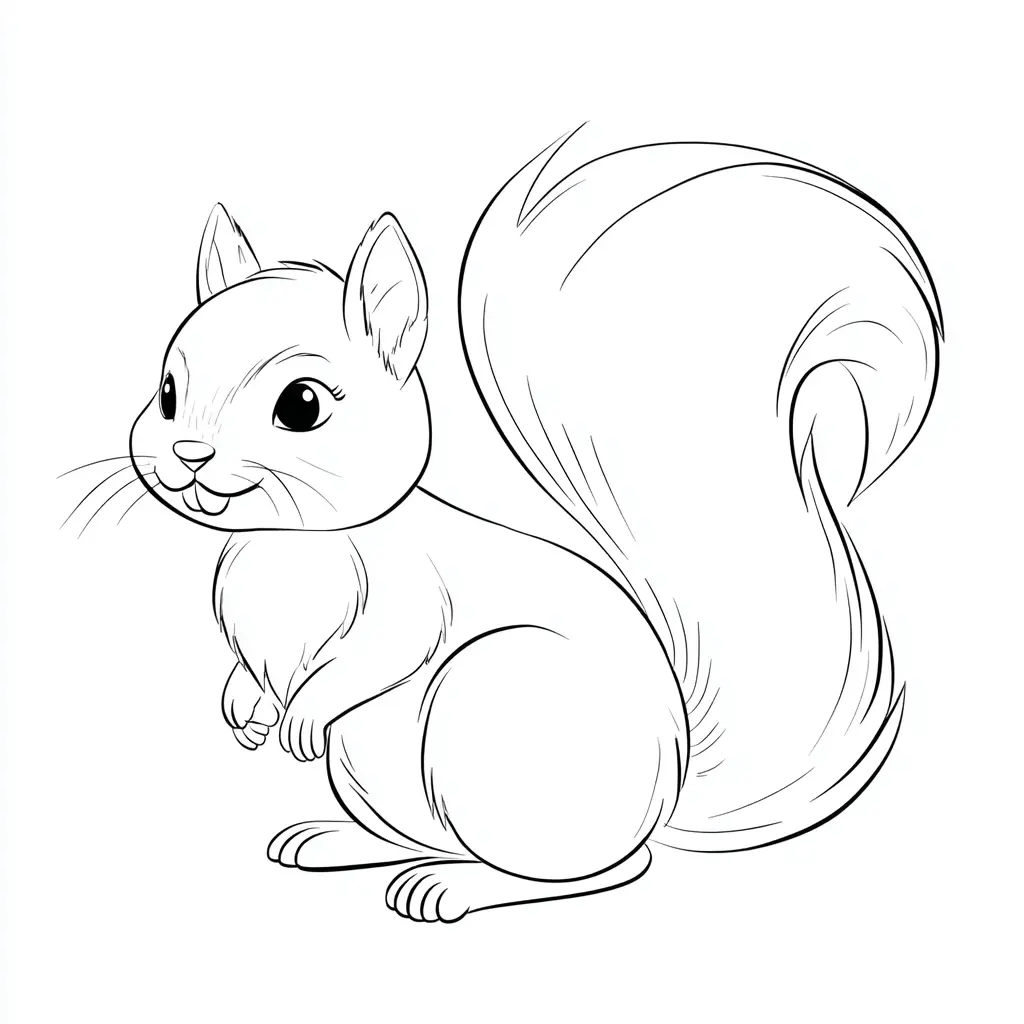 Dibujo de ardilla con bigotes para colorear Dibujo de ardilla con bigotes para colorear