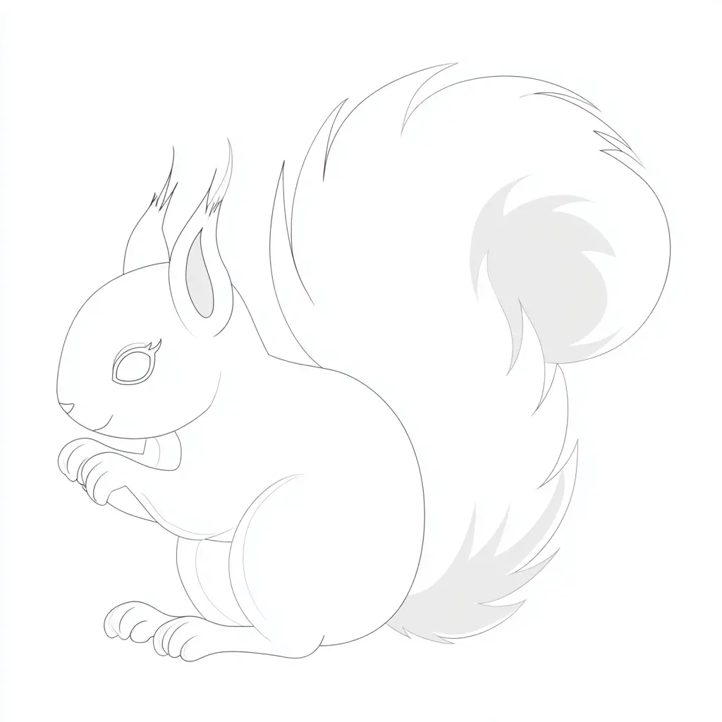 Dibujo de silueta de ardilla para colorear Dibujo de silueta de ardilla para colorear