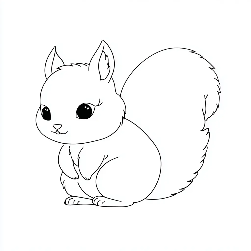 Dibujo de ardilla pequeñita para colorear Dibujo de ardilla pequeñita para colorear