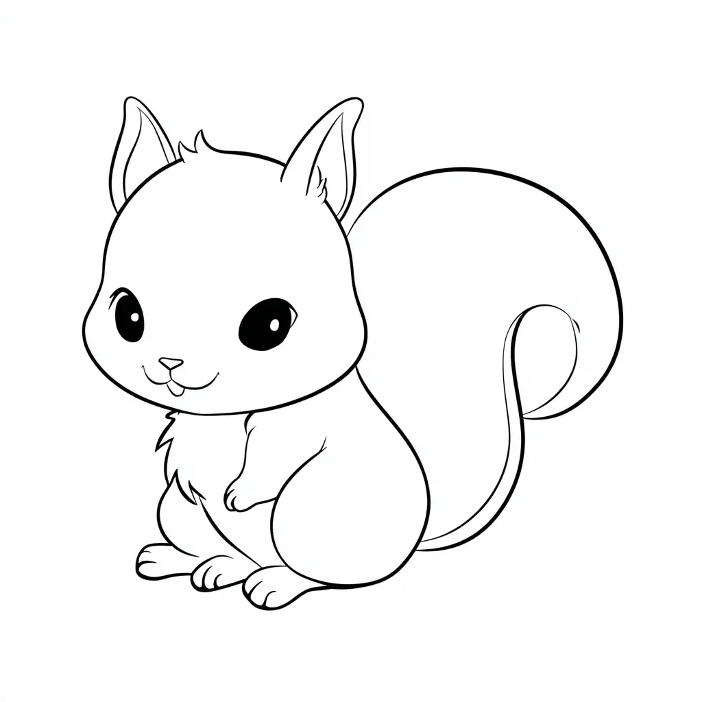 Dibujo de pequeña ardilla sonriente para colorear Dibujo de pequeña ardilla sonriente para colorear