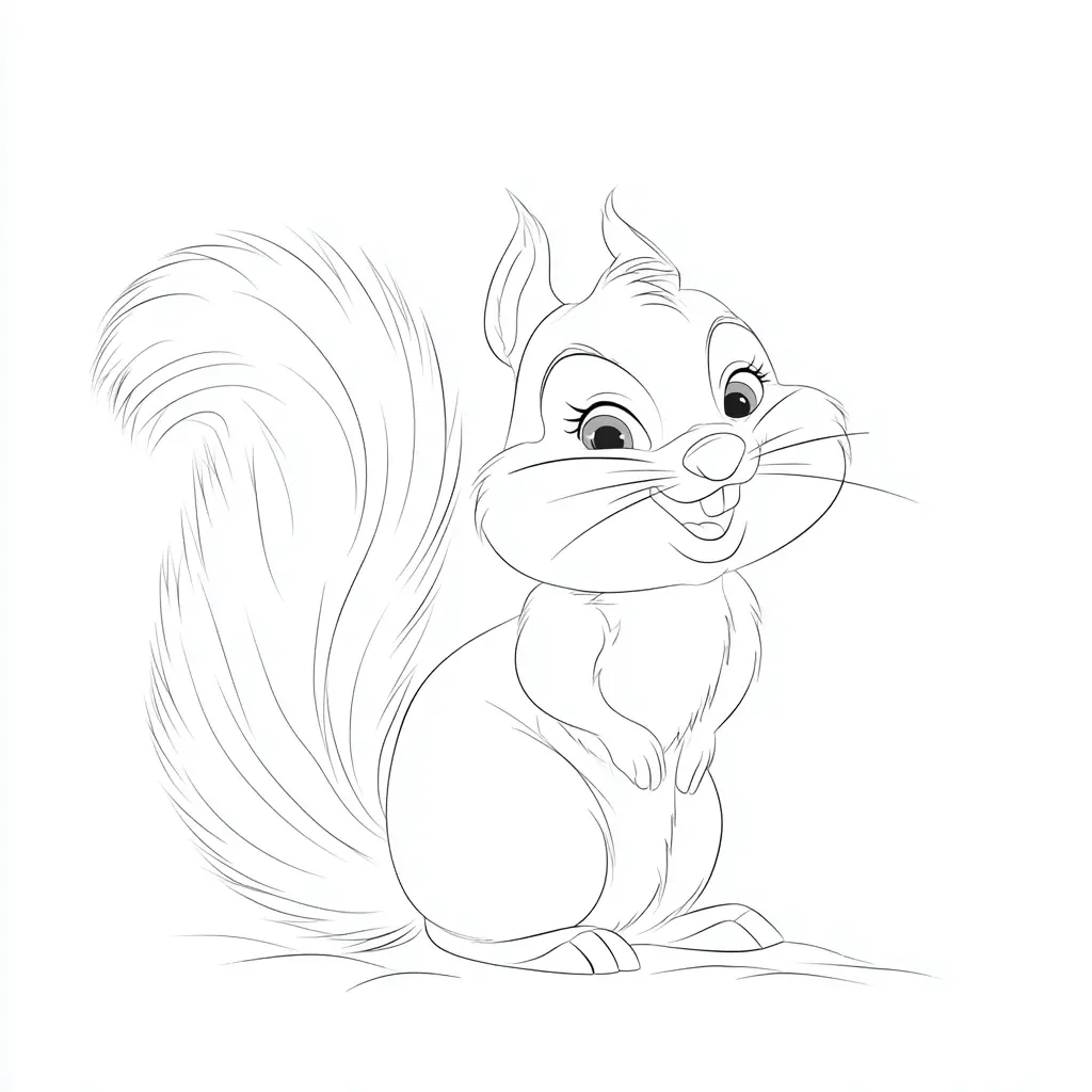 Dibujo de ardilla de dibujos con lápiz para colorear Dibujo de ardilla de dibujos con lápiz para colorear