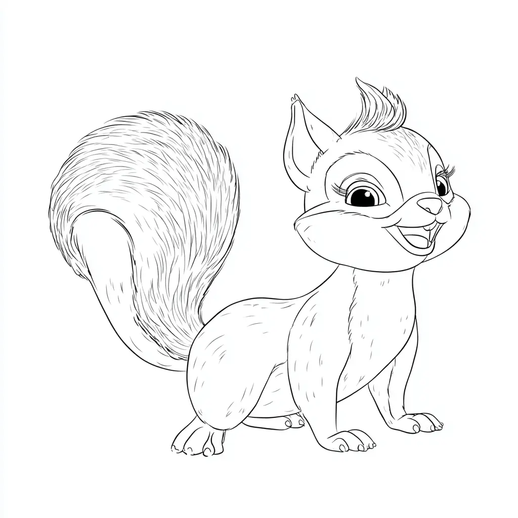 Dibujo de ardilla cartoon para colorear Dibujo de ardilla cartoon para colorear