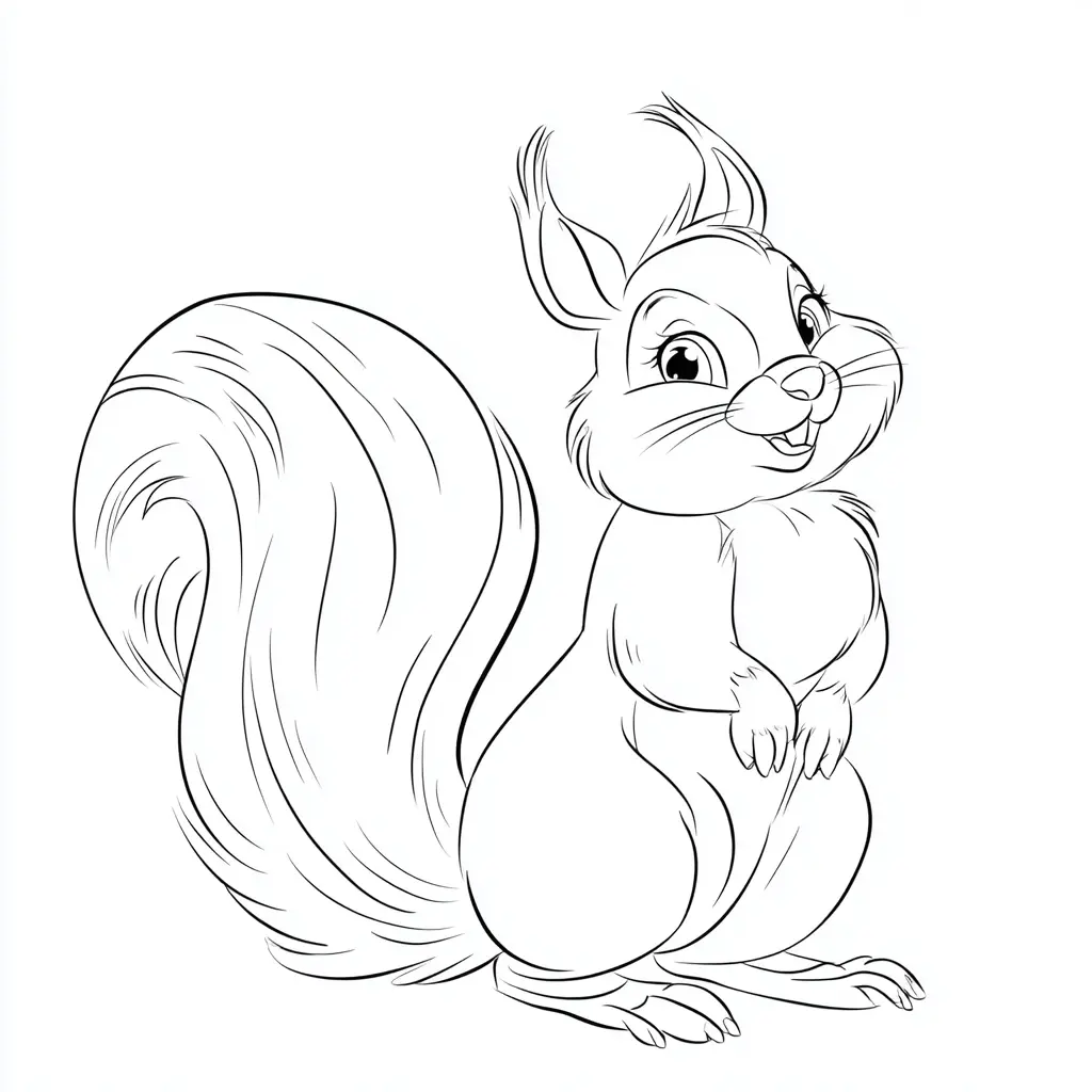 Dibujo de ardilla de dibujos animados para colorear Dibujo de ardilla de dibujos animados para colorear