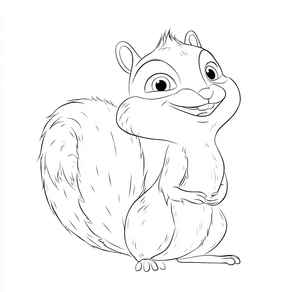 Dibujo de caricatura de ardilla para colorear Dibujo de caricatura de ardilla para colorear