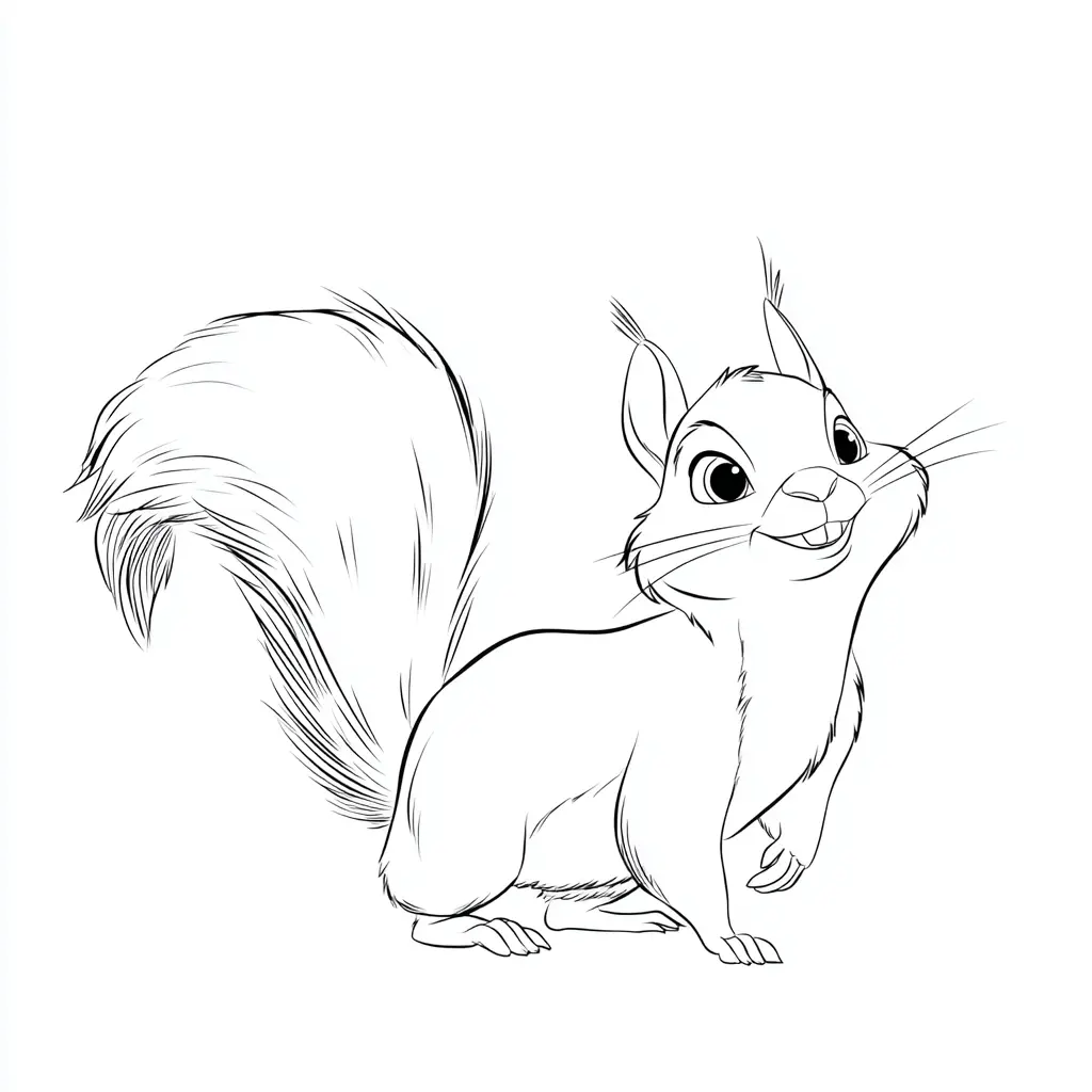 Dibujo de ardilla animada para colorear Dibujo de ardilla animada para colorear