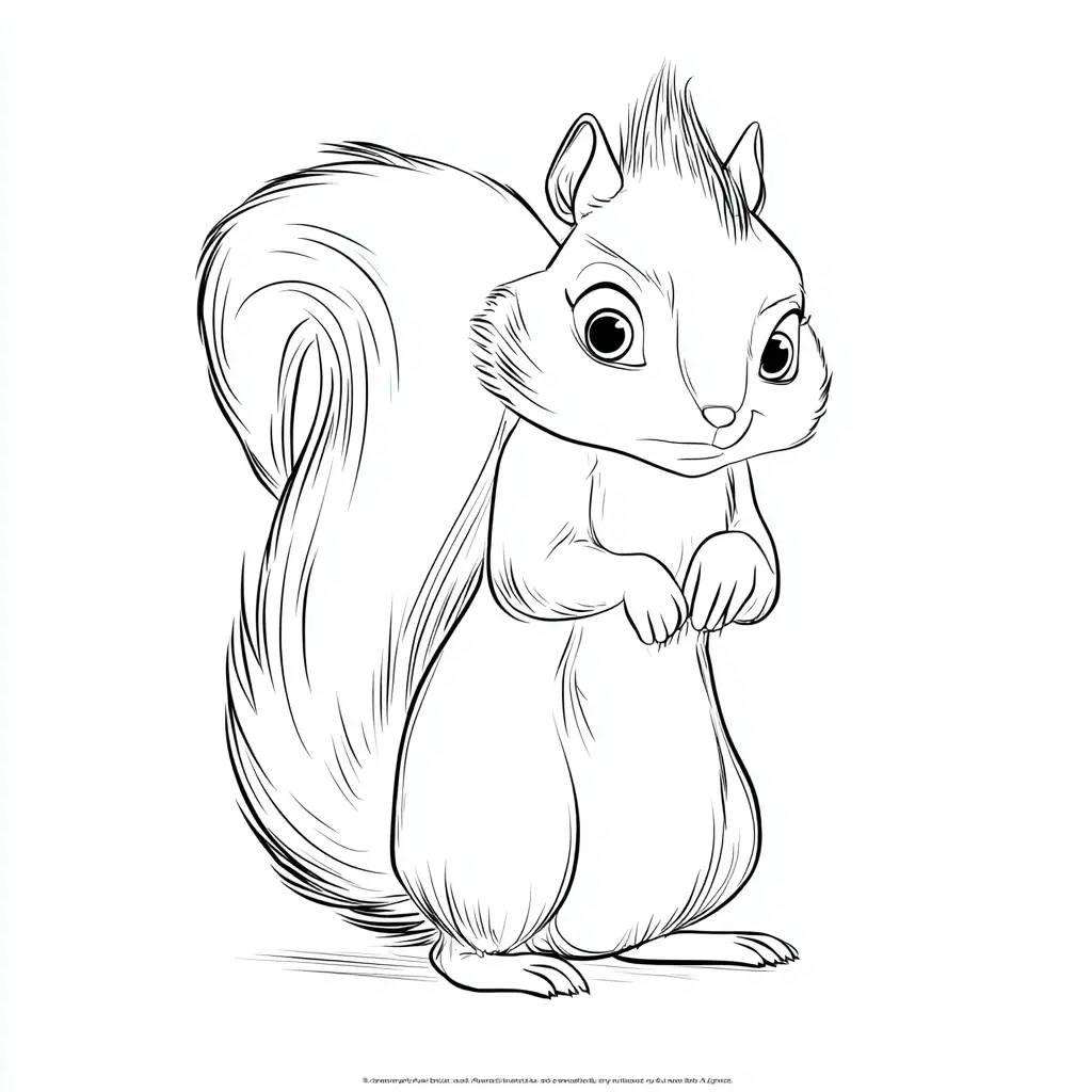 Dibujo de ardilla tímida para colorear Dibujo de ardilla tímida para colorear