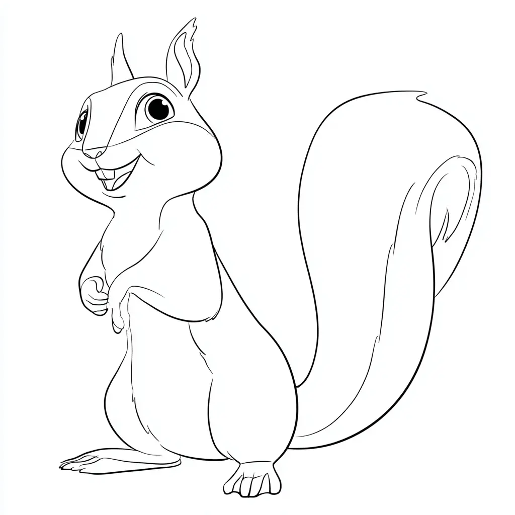 Dibujo de ardilla simpática para colorear Dibujo de ardilla simpática para colorear