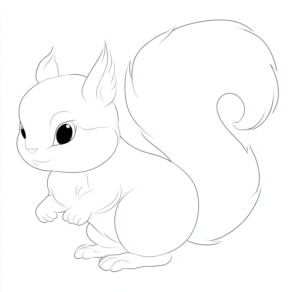 Dibujo de boceto de ardilla para colorear Dibujo de boceto de ardilla para colorear
