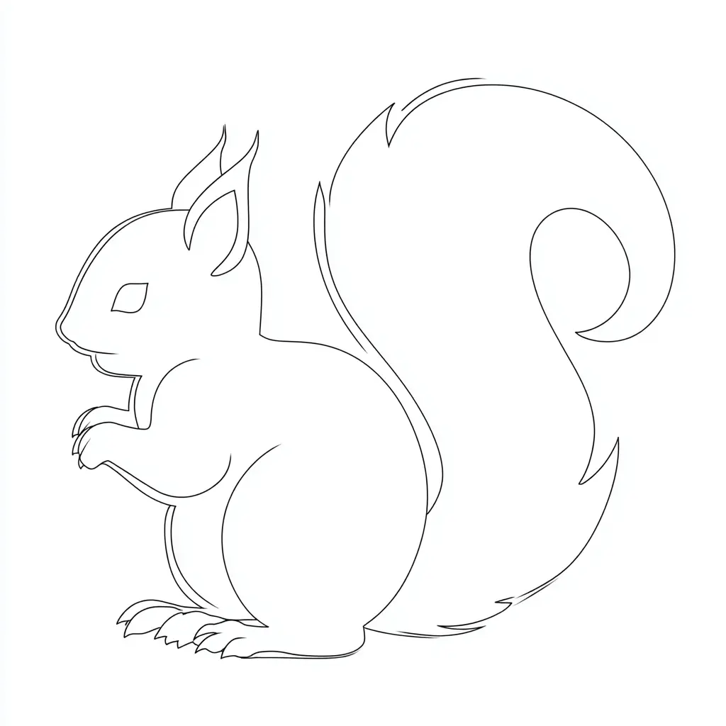 Dibujo de contorno de ardilla para colorear Dibujo de contorno de ardilla para colorear
