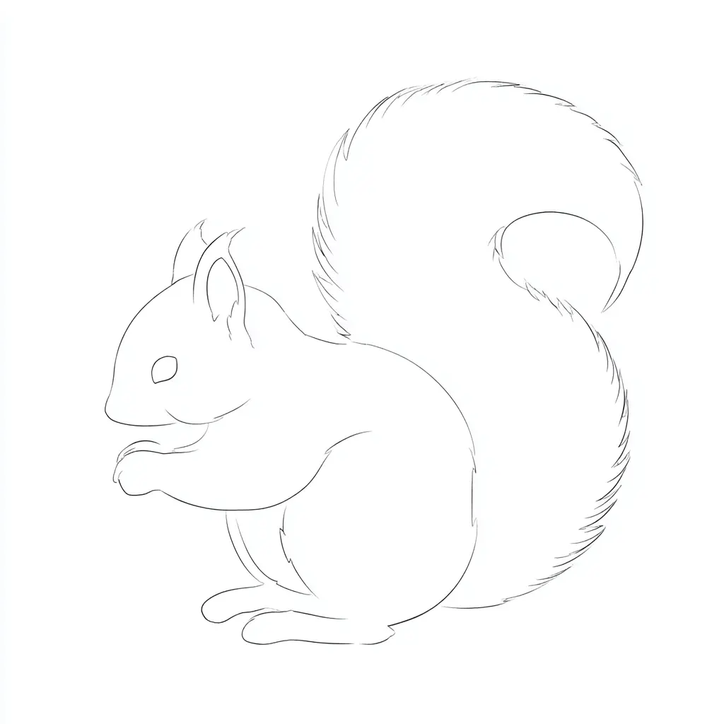 Dibujo de esbozo de ardilla para colorear Dibujo de esbozo de ardilla para colorear