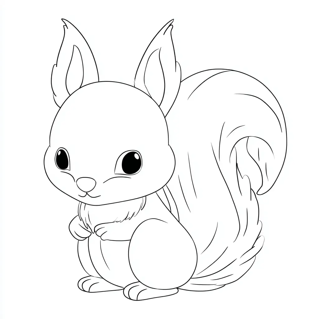 Dibujo de ardilla linda para colorear Dibujo de ardilla linda para colorear