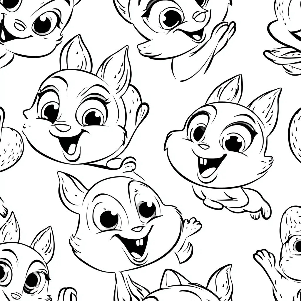 Dibujo de caritas kawaii de ardilla para colorear Dibujo de caritas kawaii de ardilla para colorear