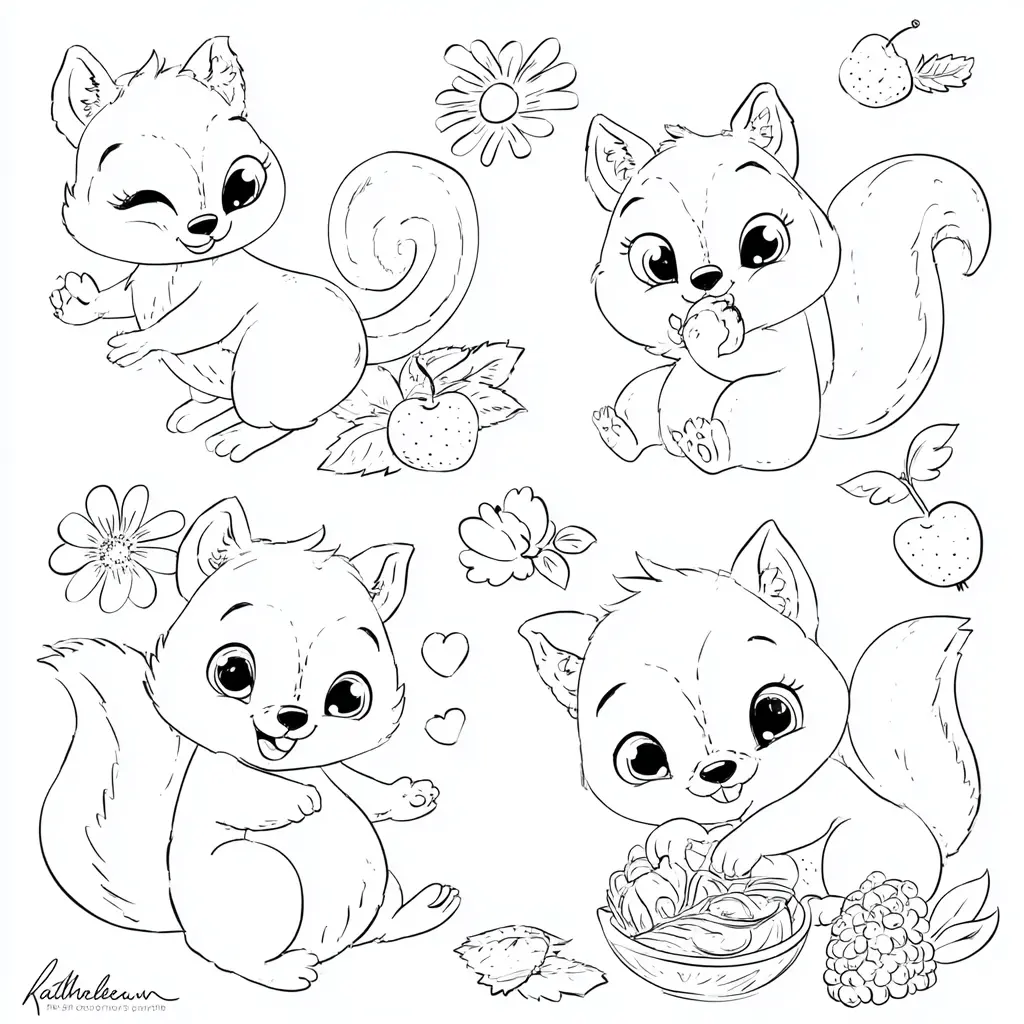 Dibujo de acciones de ardillas cartoon para colorear Dibujo de acciones de ardillas cartoon para colorear