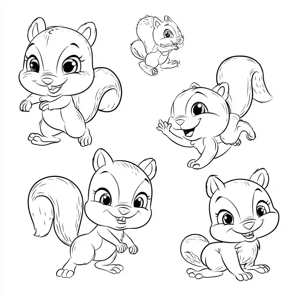 Dibujo de figuras cartoon de ardillas para colorear Dibujo de figuras cartoon de ardillas para colorear