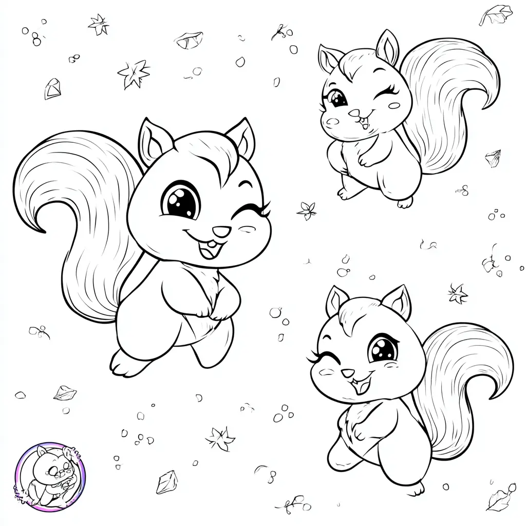Dibujo de poses de ardilla linda para colorear Dibujo de poses de ardilla linda para colorear