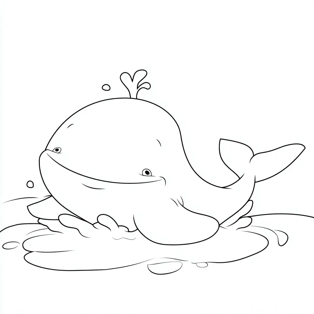 Dibujo de ballena sonriente para colorear Dibujo de ballena sonriente para colorear