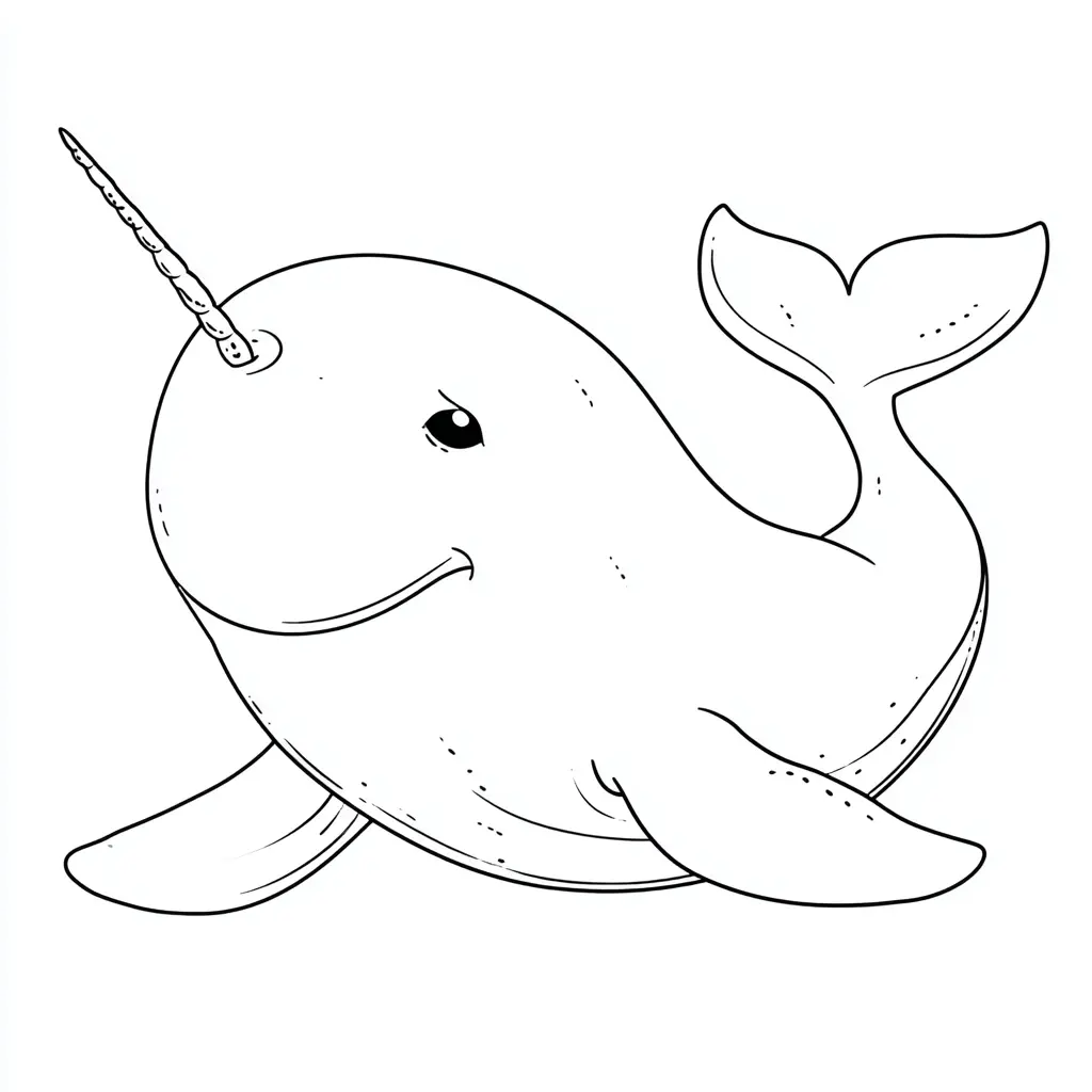 Dibujo de el narval tierno para colorear Dibujo de el narval tierno para colorear