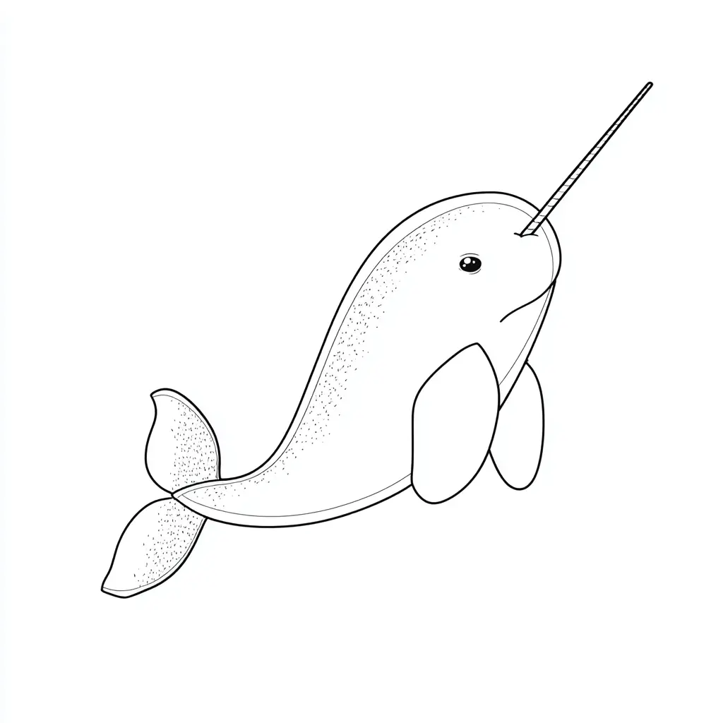 Dibujo de el narval, unicornio marino para colorear Dibujo de el narval, unicornio marino para colorear