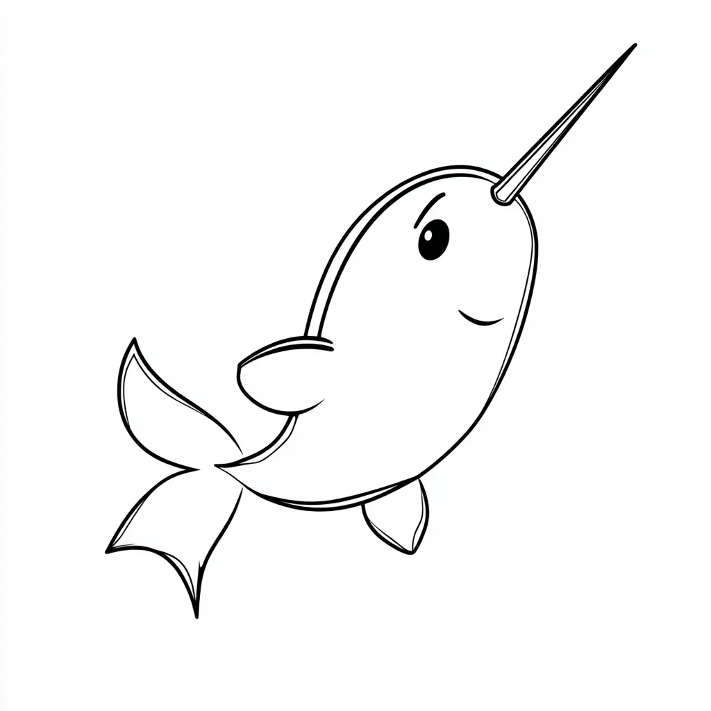 Dibujo de el narval a trazos para colorear Dibujo de el narval a trazos para colorear