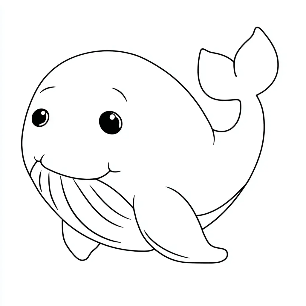 Dibujo de la ballenita encantada para colorear Dibujo de la ballenita encantada para colorear