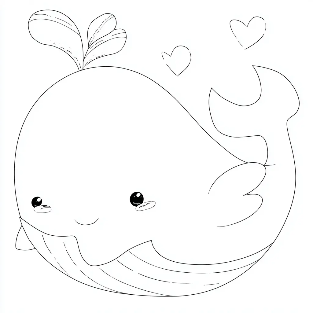 Dibujo de la ballena amorosa para colorear Dibujo de la ballena amorosa para colorear